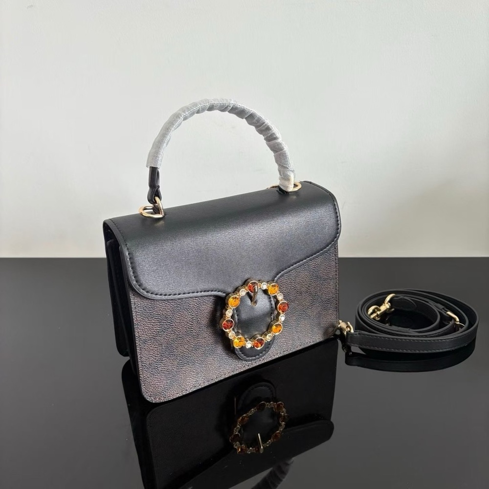 Coach Black and Brown Mini Bag with Gold Accents✨